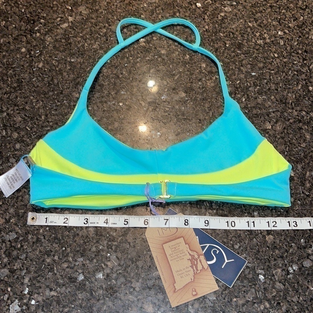 NWT Imsy Two Tone Reversible Halter Bikini Swim Top - Picture 7 of 7